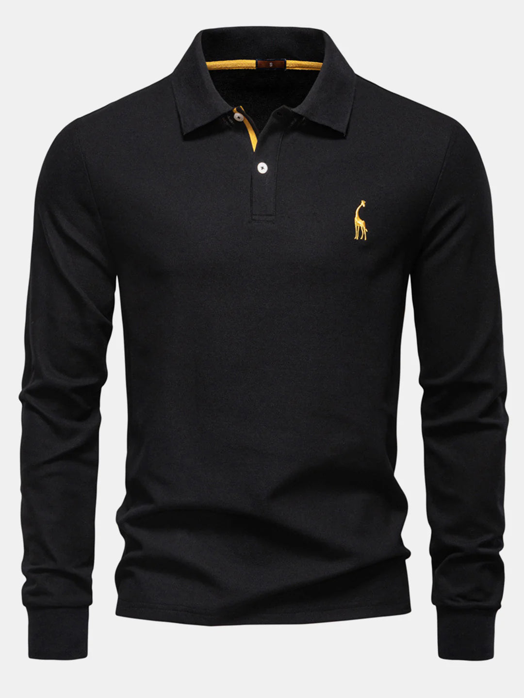Beau Garcon | Long Sleeved Giraffe Embroidery Polo Shirt