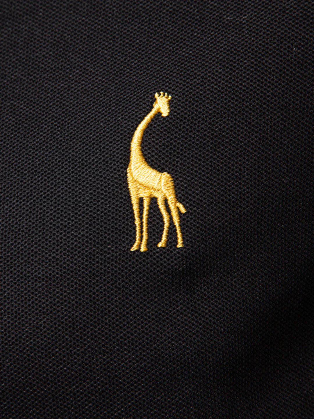 Beau Garcon | Long Sleeved Giraffe Embroidery Polo Shirt