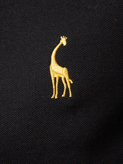Beau Garcon | Long Sleeved Giraffe Embroidery Polo Shirt