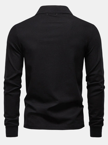 Beau Garcon | Long Sleeved Giraffe Embroidery Polo Shirt