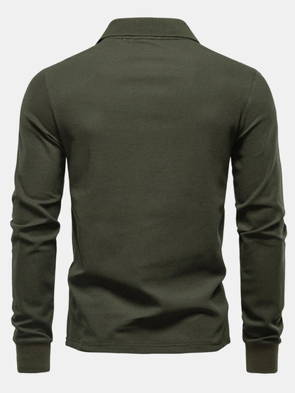 Beau Garcon | Long Sleeved Giraffe Embroidery Polo Shirt