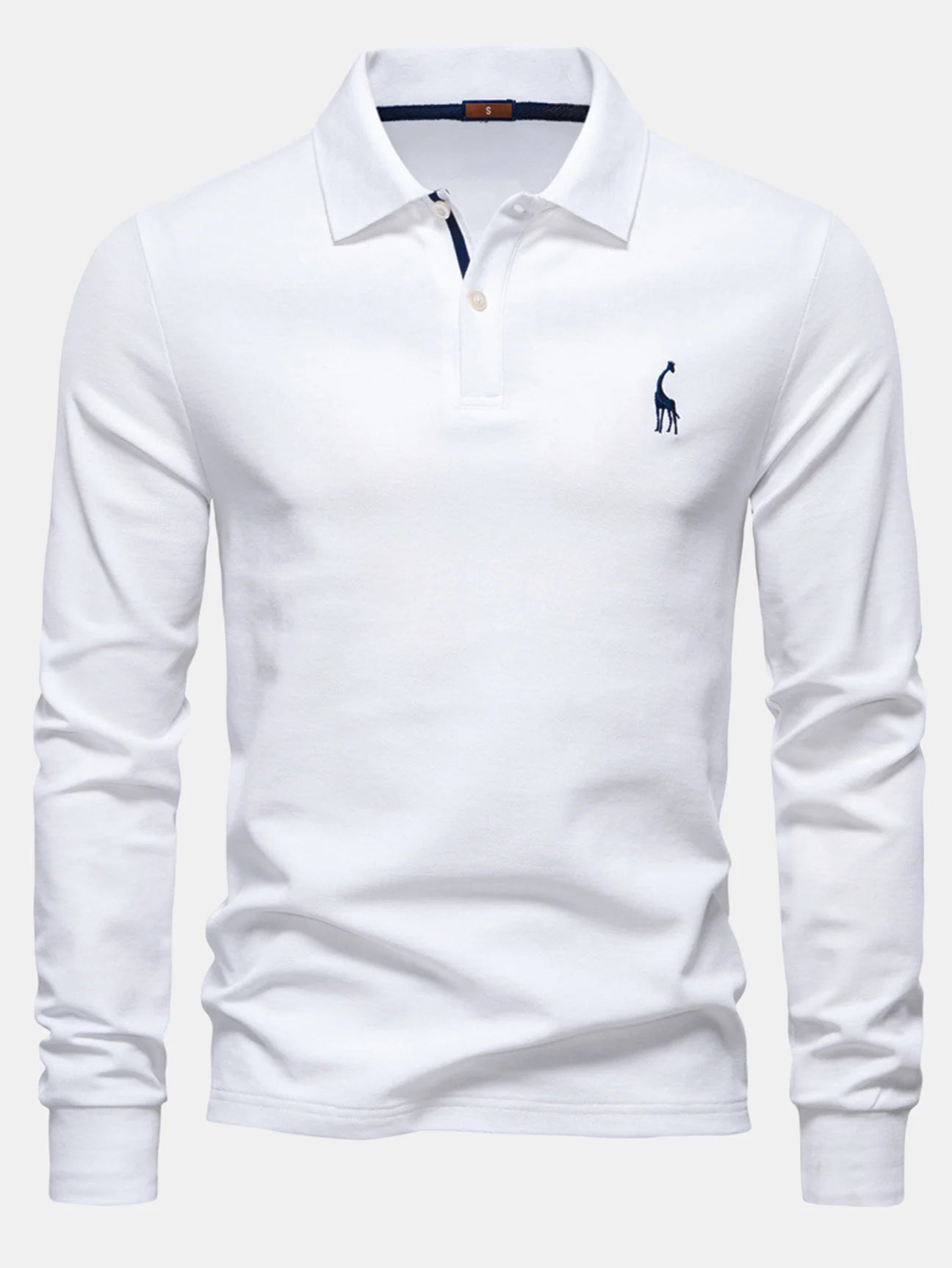 Beau Garcon | Long Sleeved Giraffe Embroidery Polo Shirt