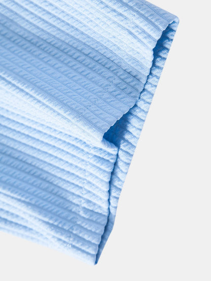 Beau Garcon | Muscle Fit Ribbed Stand Collar Shirt