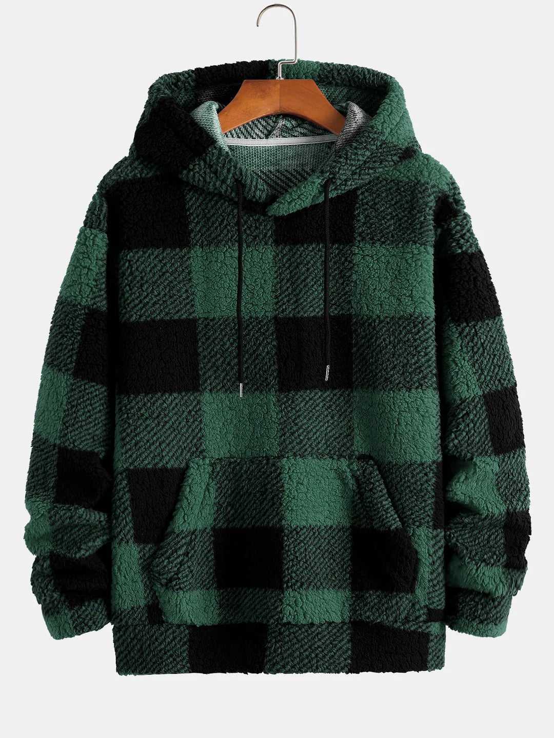 Beau Garcon | Plaid Pattern Teddy Hoodie