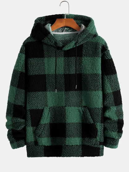 Beau Garcon | Plaid Pattern Teddy Hoodie