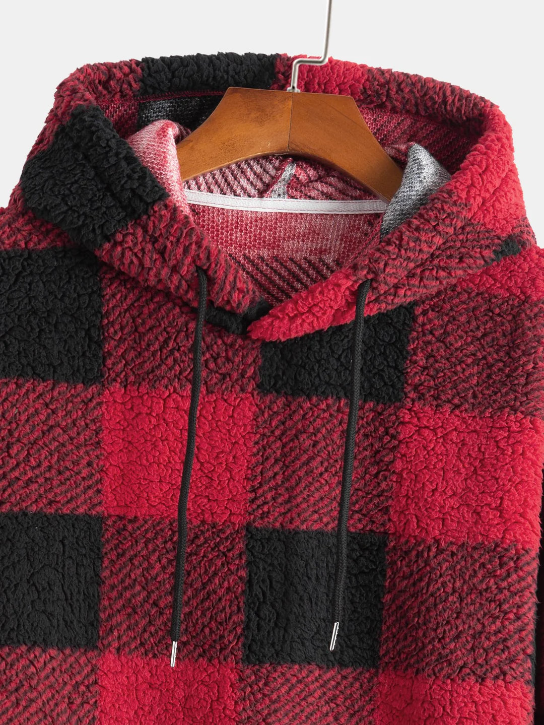 Beau Garcon | Plaid Pattern Teddy Hoodie