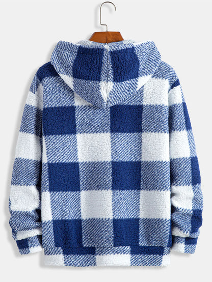 Beau Garcon | Plaid Pattern Teddy Hoodie