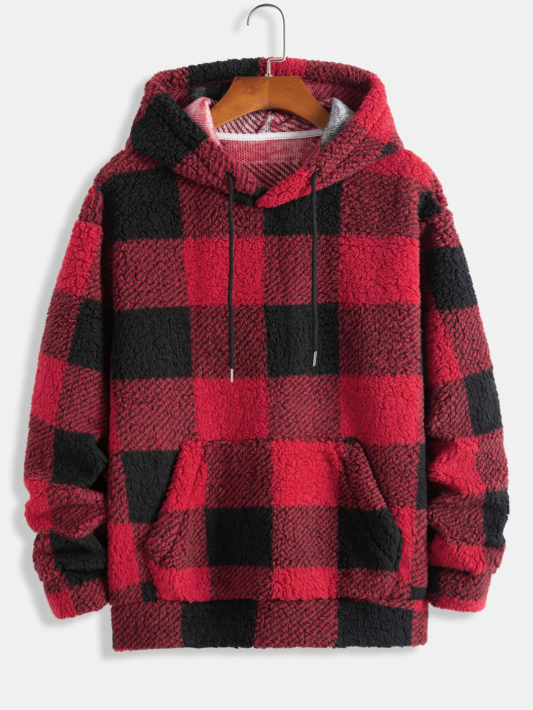 Beau Garcon | Plaid Pattern Teddy Hoodie