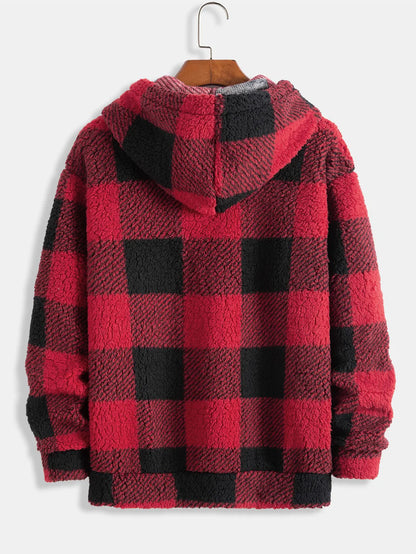 Beau Garcon | Plaid Pattern Teddy Hoodie