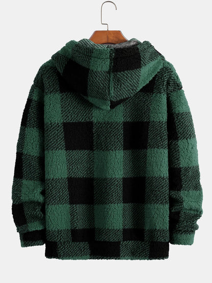 Beau Garcon | Plaid Pattern Teddy Hoodie