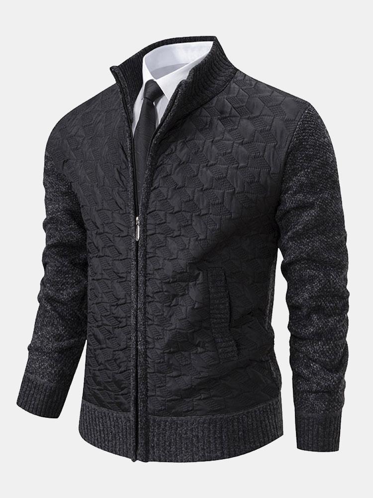 Beau Garcon | Quilted Jacquard Zip Up Sweater