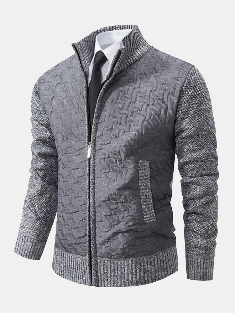Beau Garcon | Quilted Jacquard Zip Up Sweater