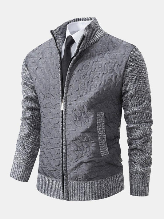 Beau Garcon | Quilted Jacquard Zip Up Sweater