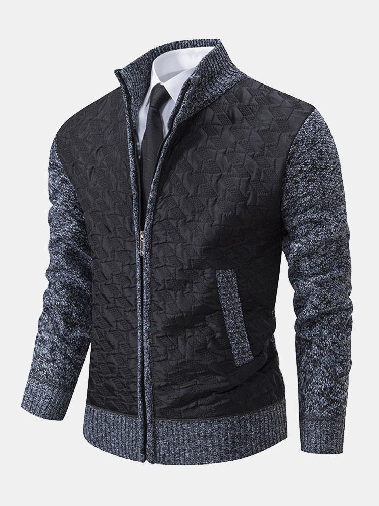 Beau Garcon | Quilted Jacquard Zip Up Sweater