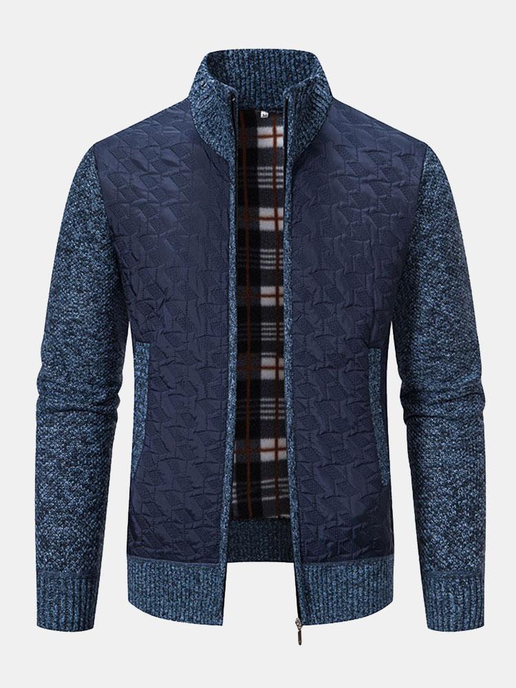 Beau Garcon | Quilted Jacquard Zip Up Sweater