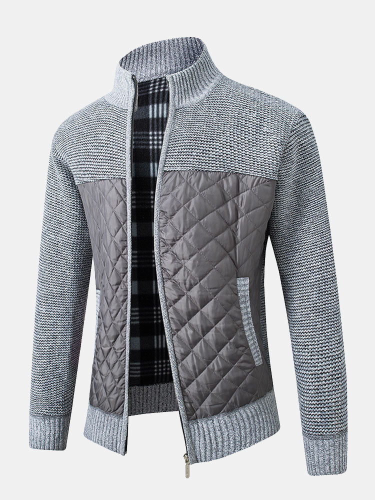 Beau Garcon | Quilted Patchwork Zip Up Sweater