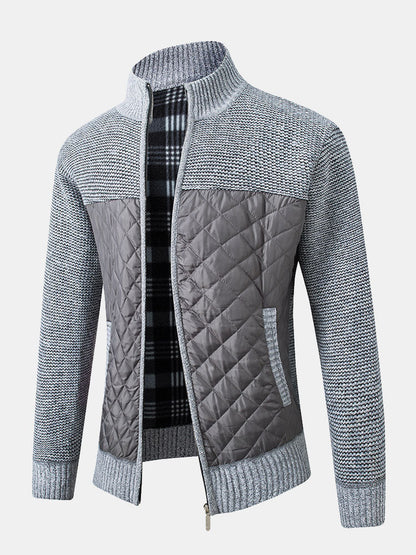 Beau Garcon | Quilted Patchwork Zip Up Sweater