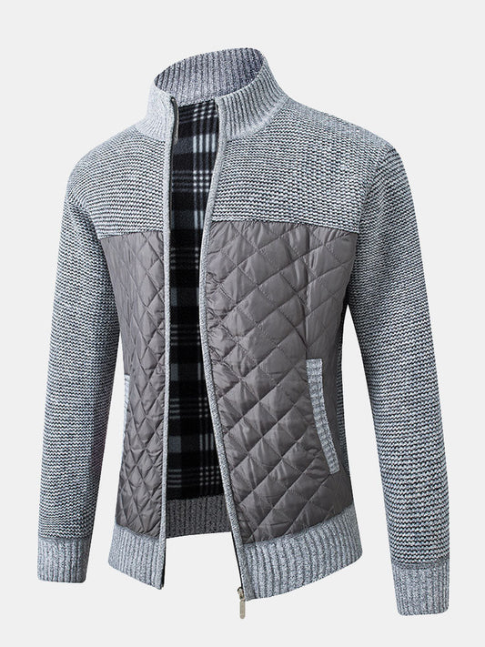 Beau Garcon | Quilted Patchwork Zip Up Sweater