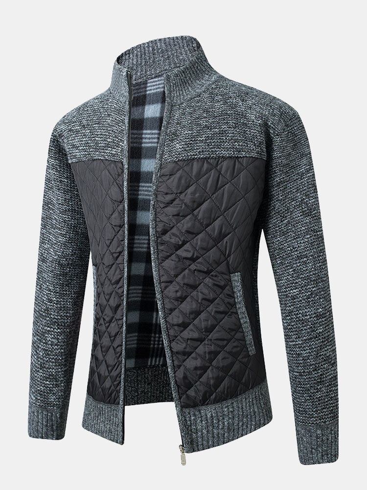 Beau Garcon | Quilted Patchwork Zip Up Sweater