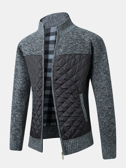 Beau Garcon | Quilted Patchwork Zip Up Sweater