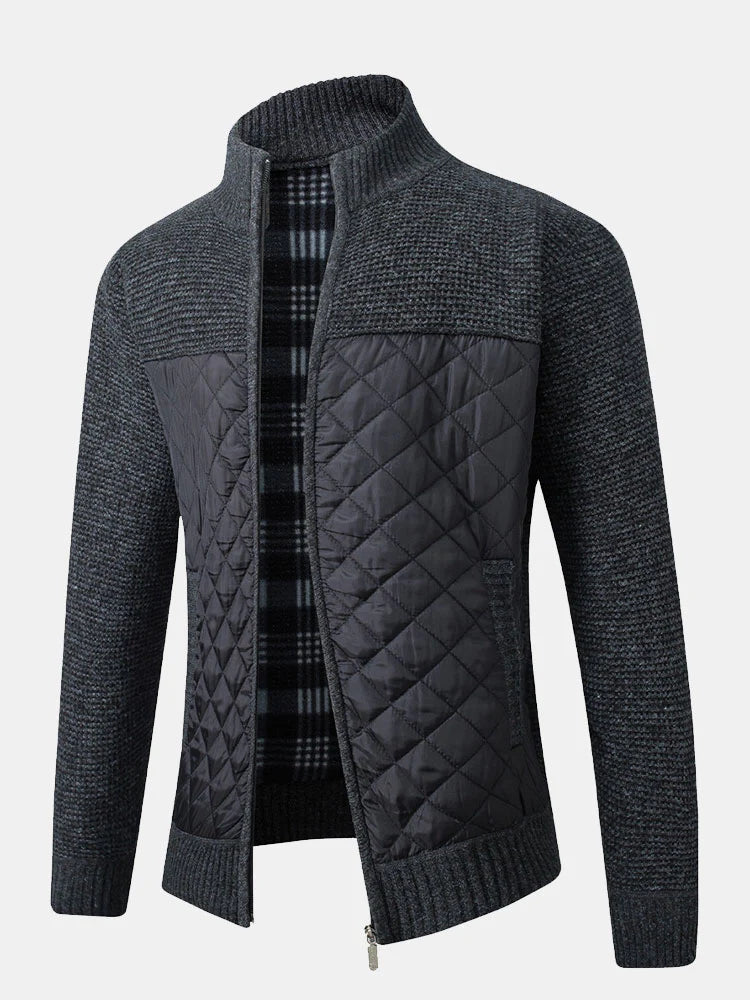 Beau Garcon | Quilted Patchwork Zip Up Sweater