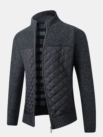 Beau Garcon | Quilted Patchwork Zip Up Sweater