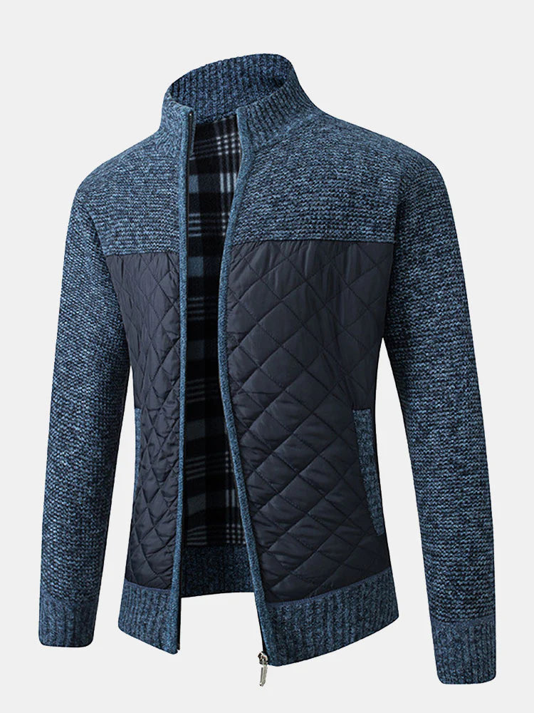 Beau Garcon | Quilted Patchwork Zip Up Sweater