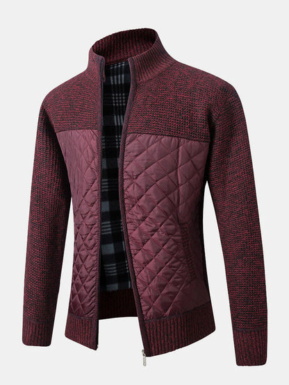 Beau Garcon | Quilted Patchwork Zip Up Sweater