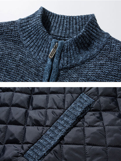 Beau Garcon | Quilted Patchwork Zip Up Sweater