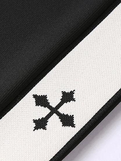 Beau Garcon | Relax Fit Cross Side Stripe Straight Leg Pants