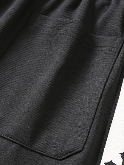 Beau Garcon | Relax Fit Cross Side Stripe Straight Leg Pants