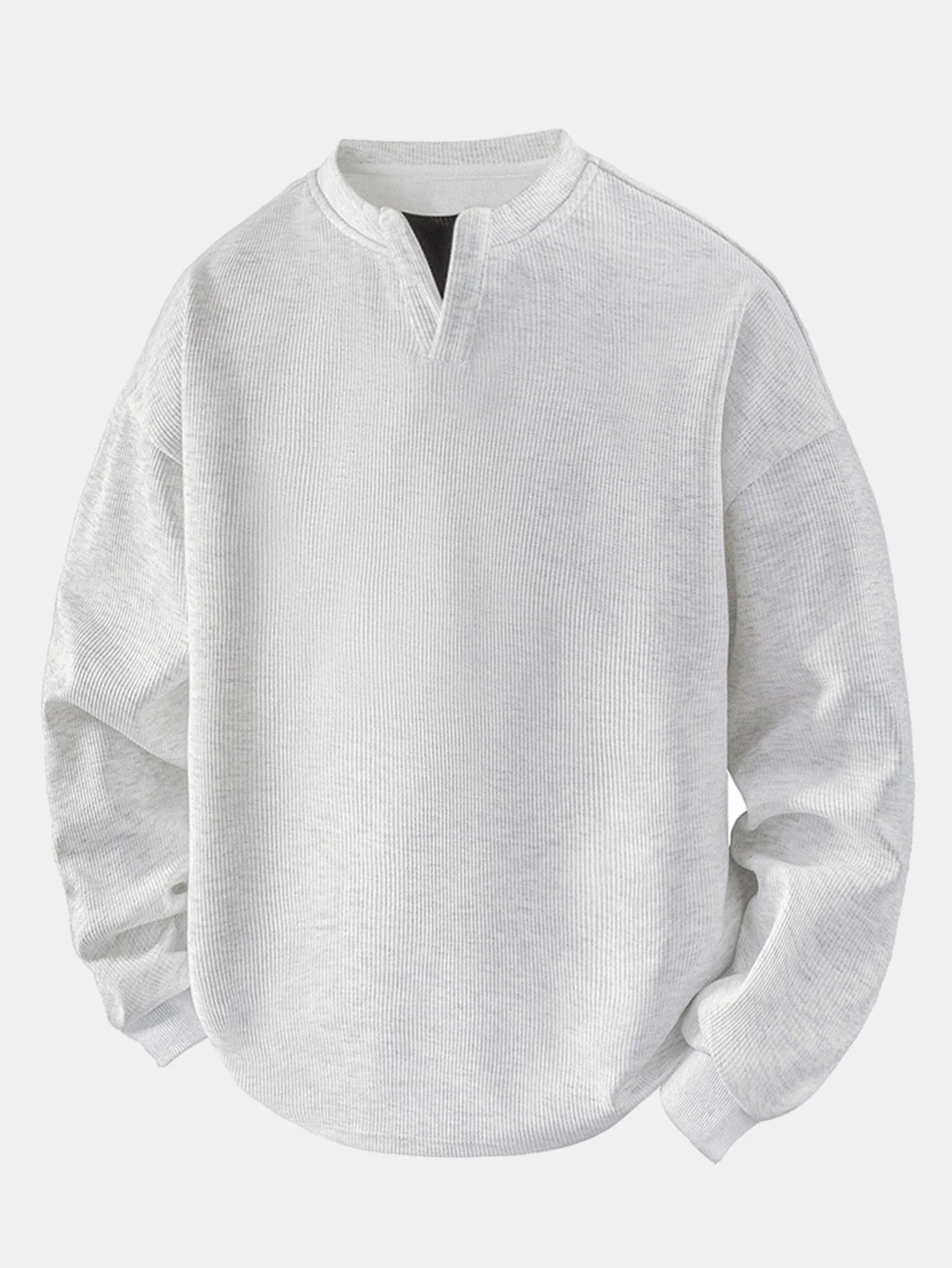 Beau Garcon | Relax Fit Waffle V Neck Sweatshirt