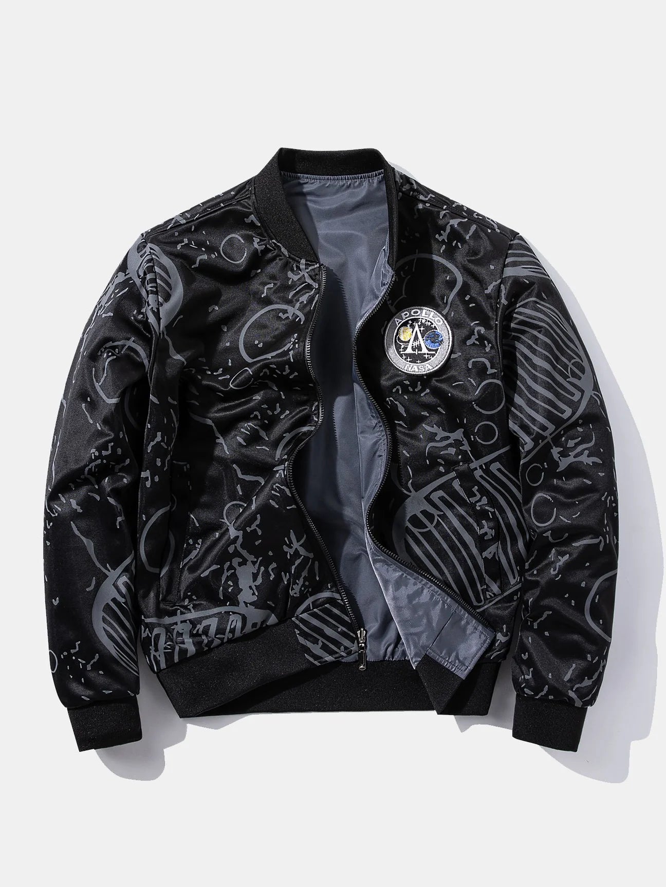 Beau Garcon | Reversible NASA Embroidered Patch Bomber Jacket
