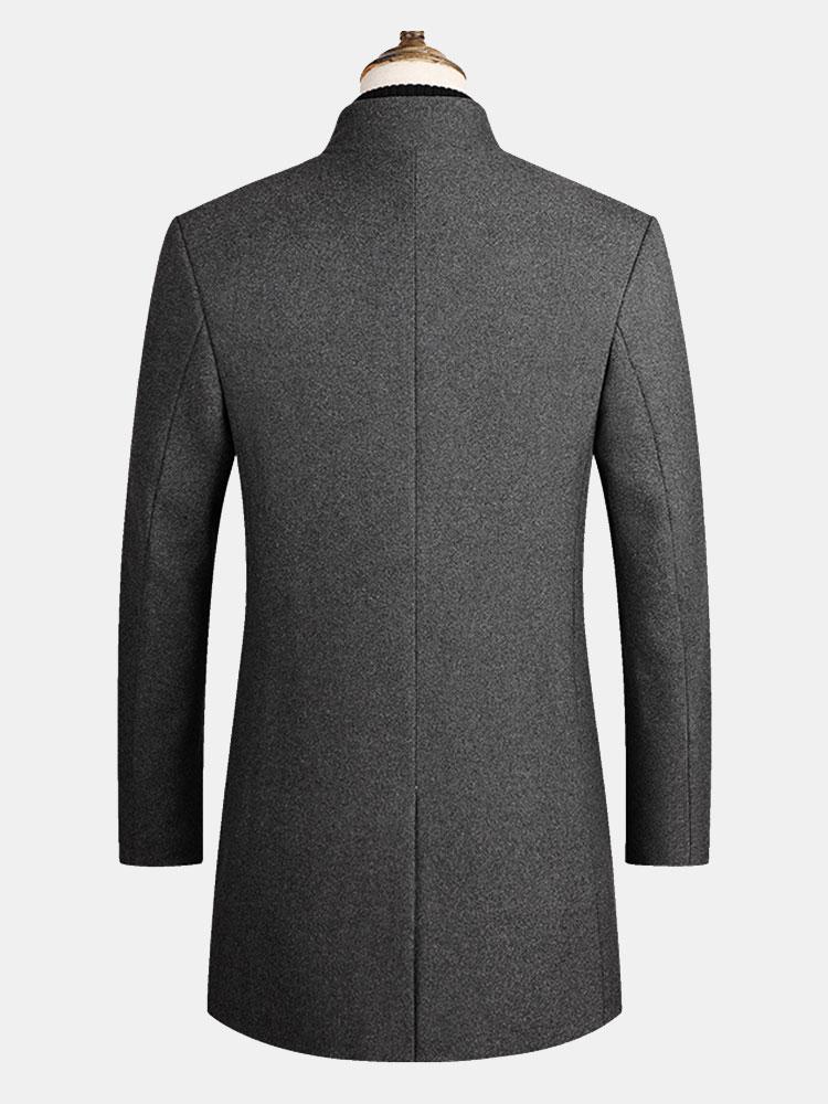 Beau Garcon | Stand Collar Woolen Overcoat