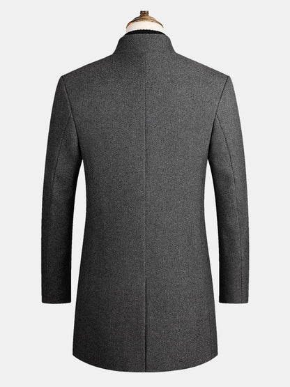 Beau Garcon | Stand Collar Woolen Overcoat