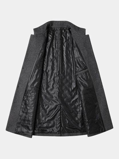 Beau Garcon | Stand Collar Woolen Overcoat