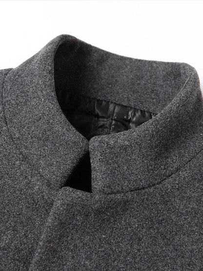 Beau Garcon | Stand Collar Woolen Overcoat
