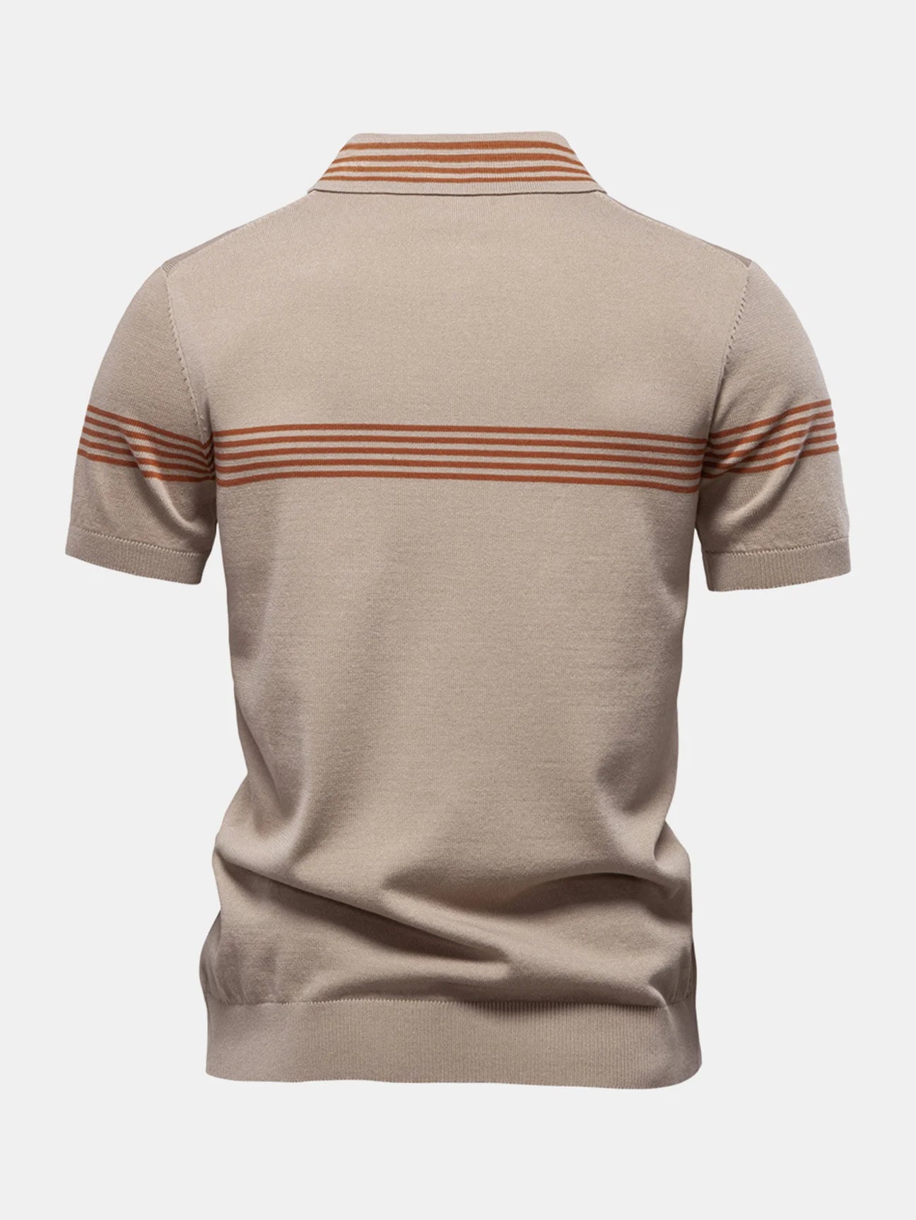 Beau Garcon | Stripe Knit Zip Up Polo Shirt