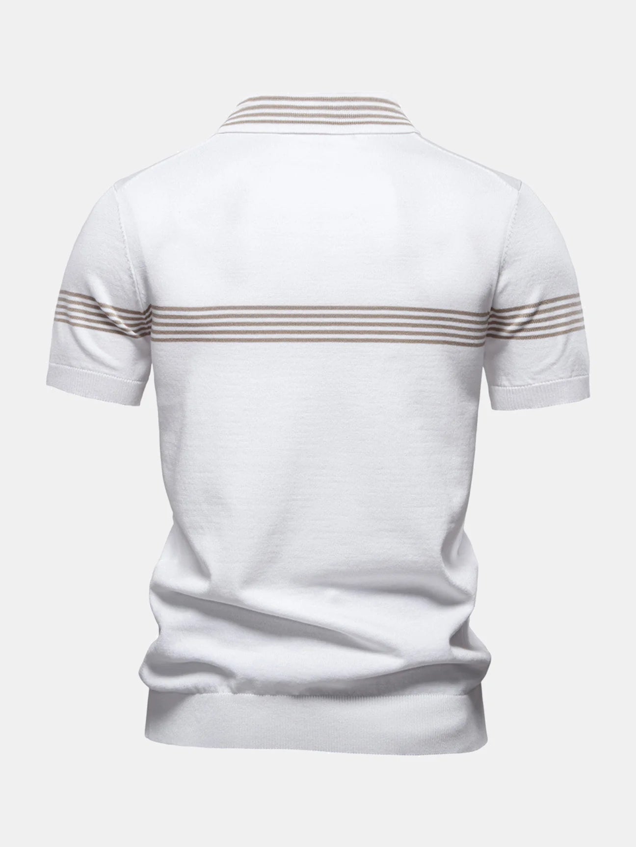 Beau Garcon | Stripe Knit Zip Up Polo Shirt
