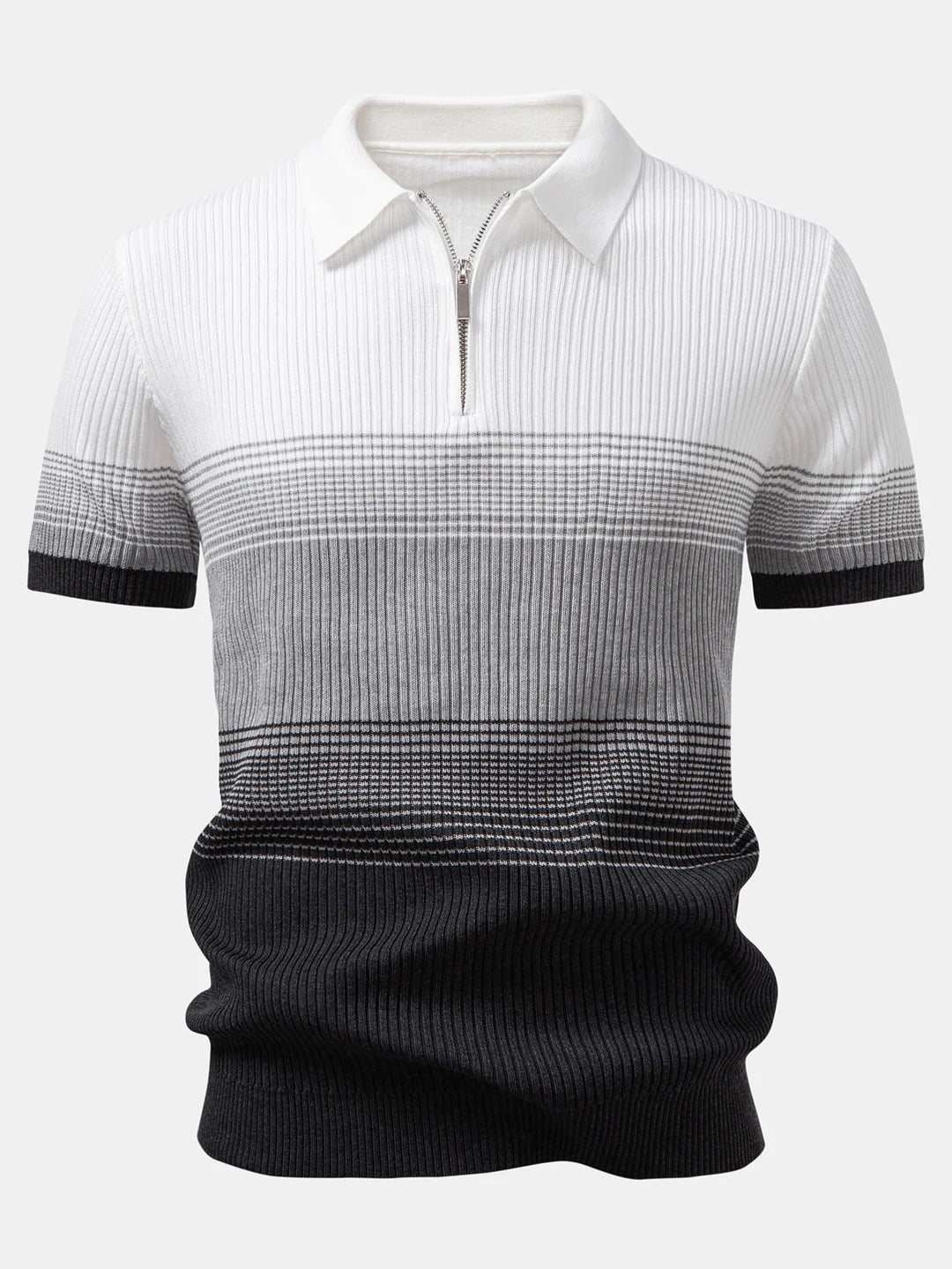 Beau Garcon | Striped Gradient Knitted Polo Shirt