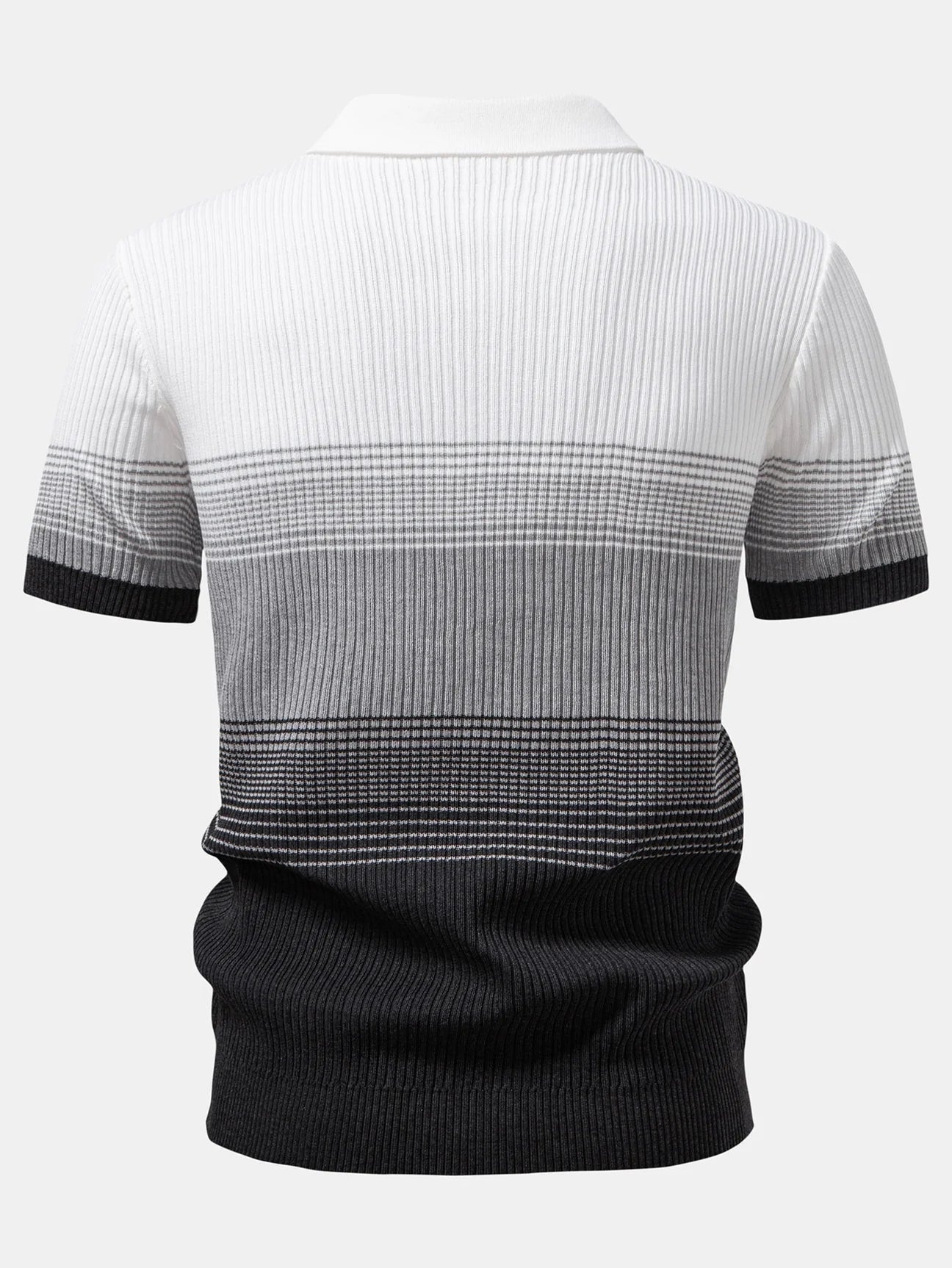 Beau Garcon | Striped Gradient Knitted Polo Shirt