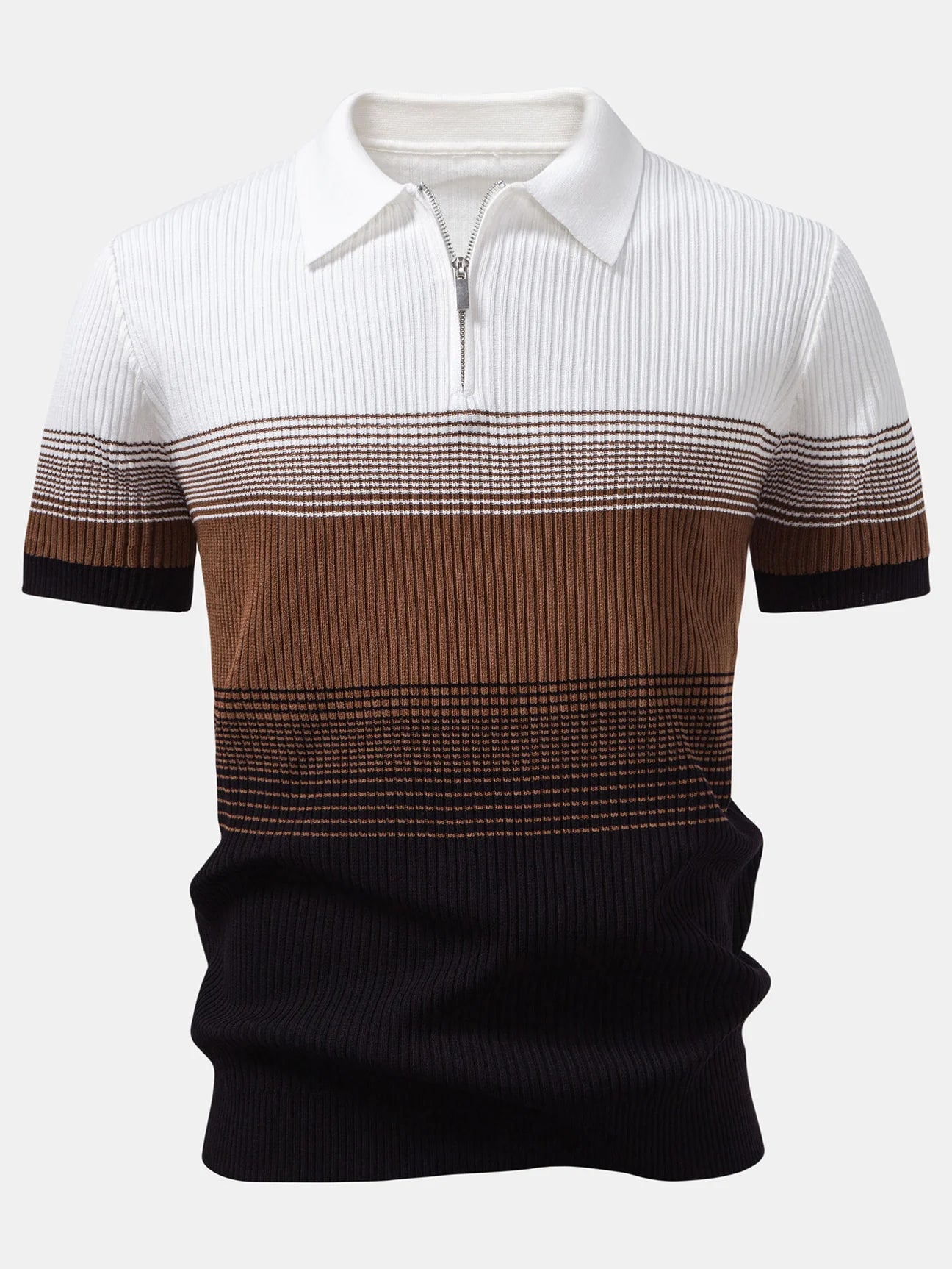 Beau Garcon | Striped Gradient Knitted Polo Shirt