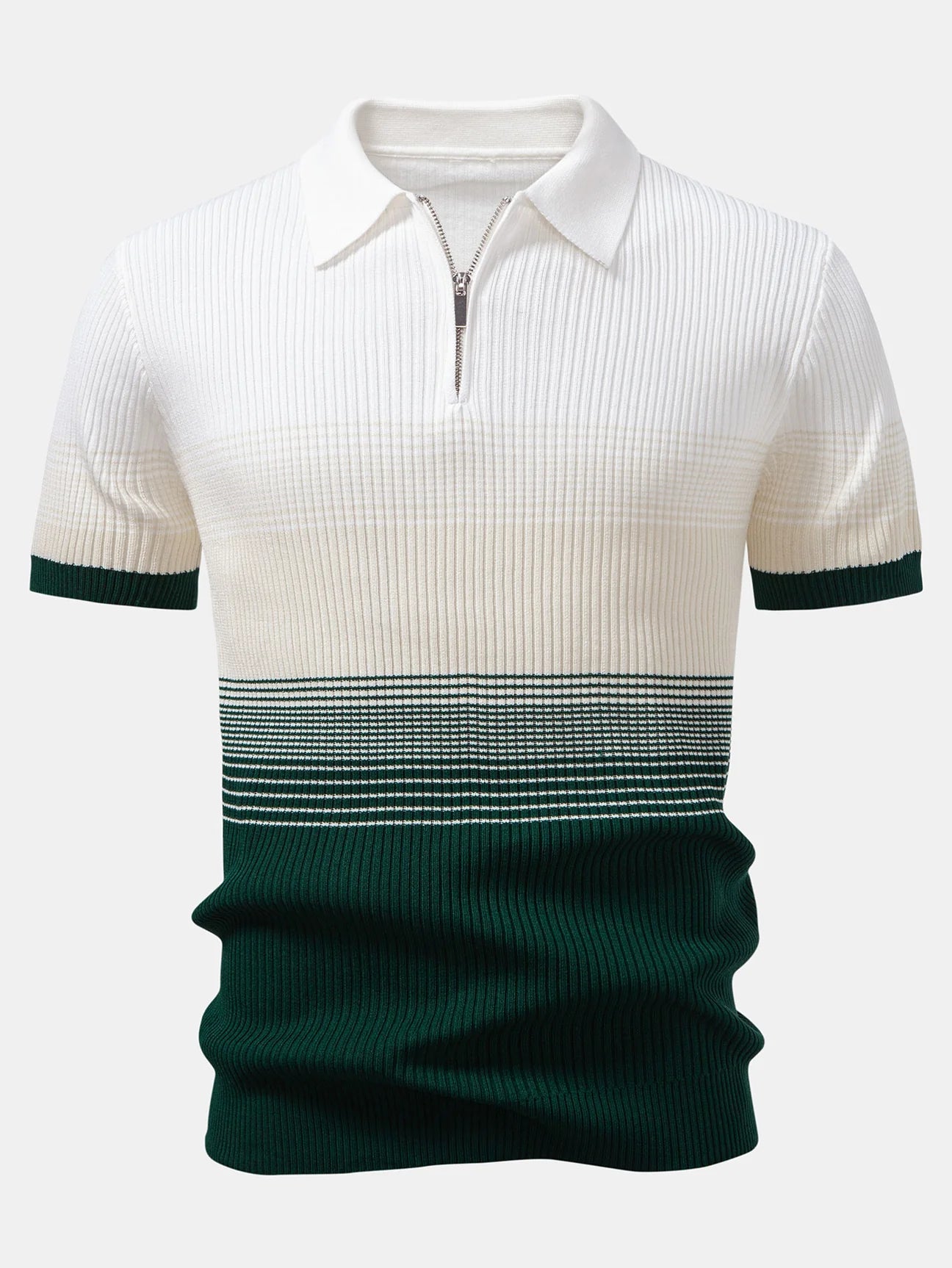 Beau Garcon | Striped Gradient Knitted Polo Shirt