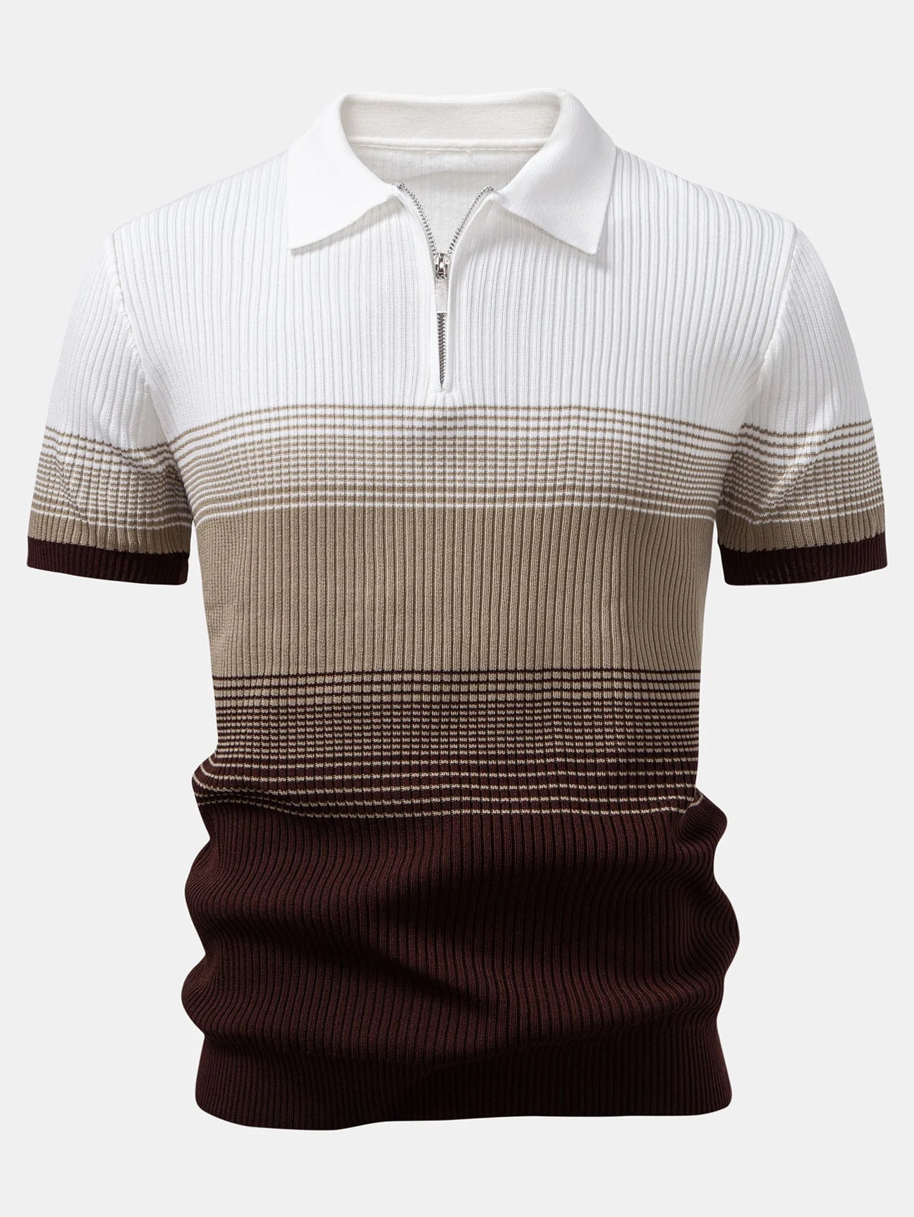 Beau Garcon | Striped Gradient Knitted Polo Shirt