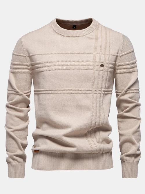 Beau Garcon | Striped Jacquard Crewneck Sweater