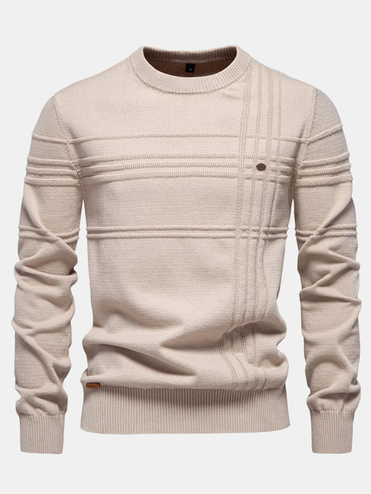 Beau Garcon | Striped Jacquard Crewneck Sweater