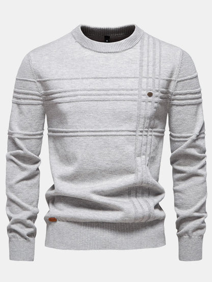 Beau Garcon | Striped Jacquard Crewneck Sweater