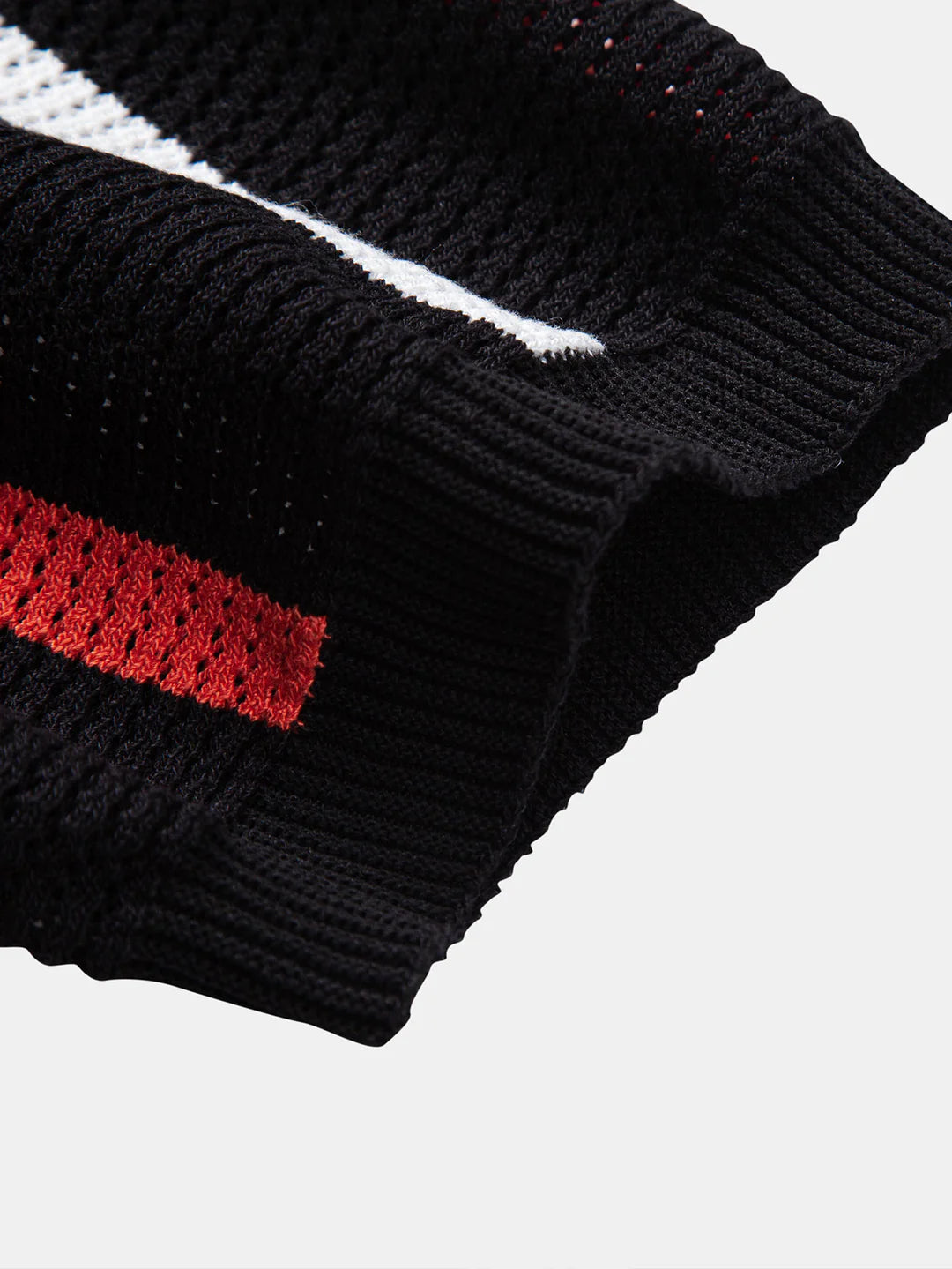 Beau Garcon | Striped Knit Zip Up Polo Shirt