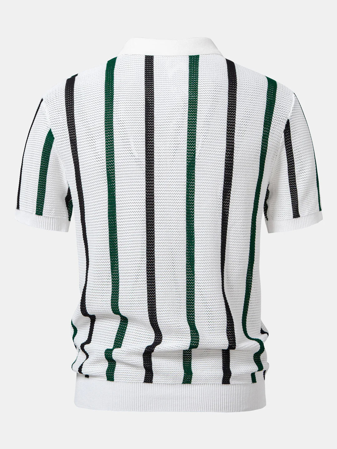 Beau Garcon | Striped Knit Zip Up Polo Shirt