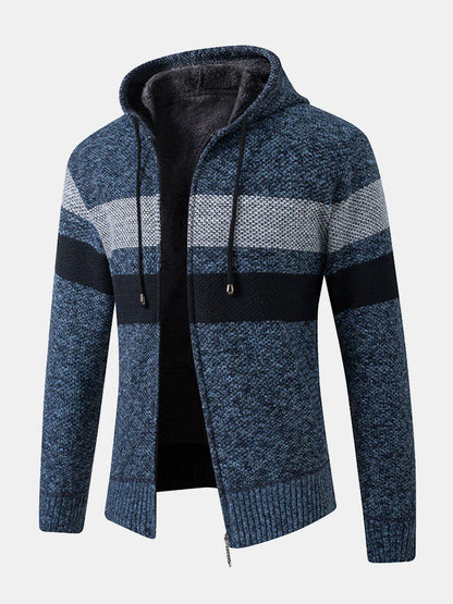 Beau Garcon | Striped Zip Up Hooded Sweater